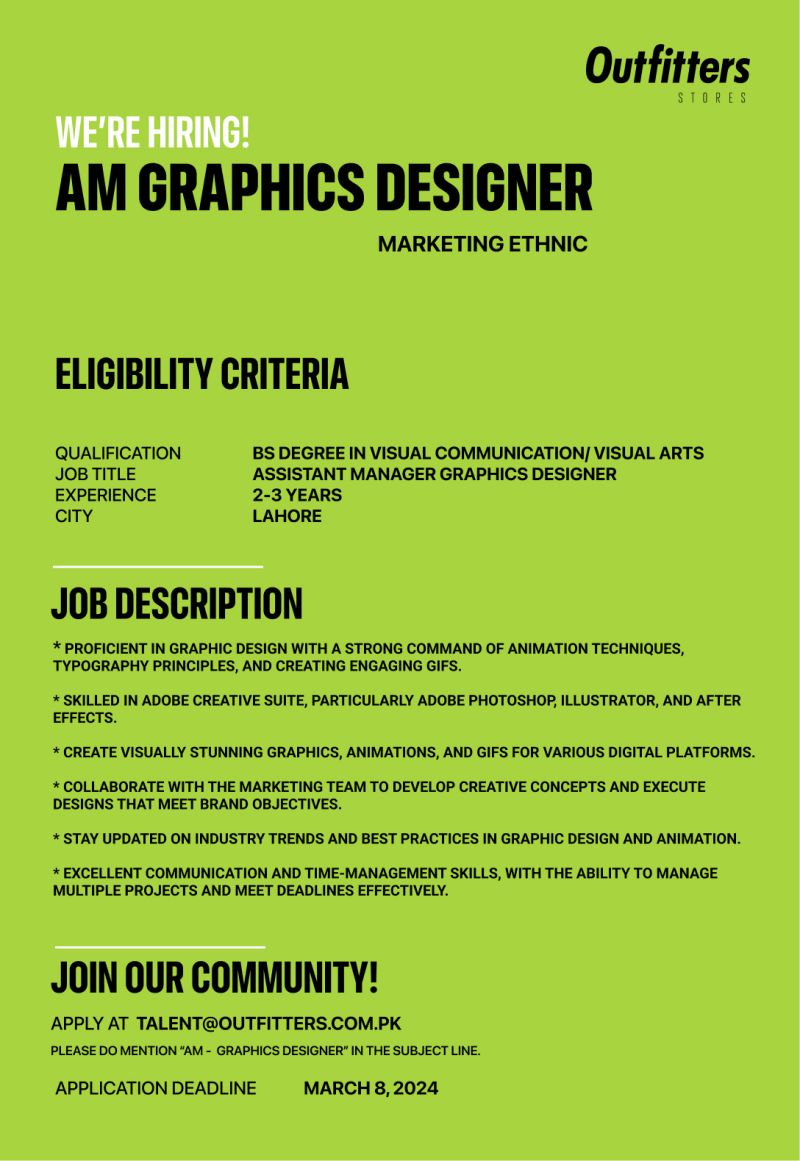 AM Graphic Designer Jobs in Lahore 2024