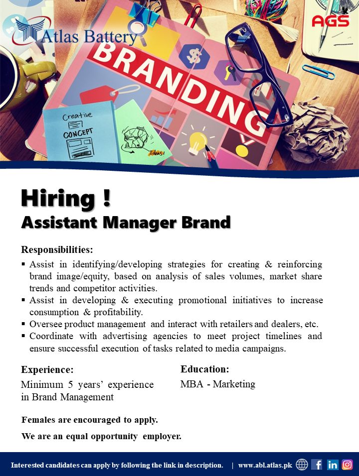 Assistant Manager Brand Jobs in Karachi 2024