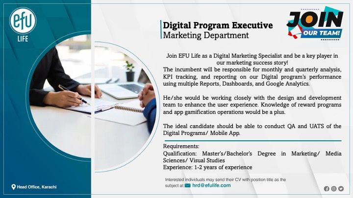 Digital Program Executive Jobs in Karachi 2024