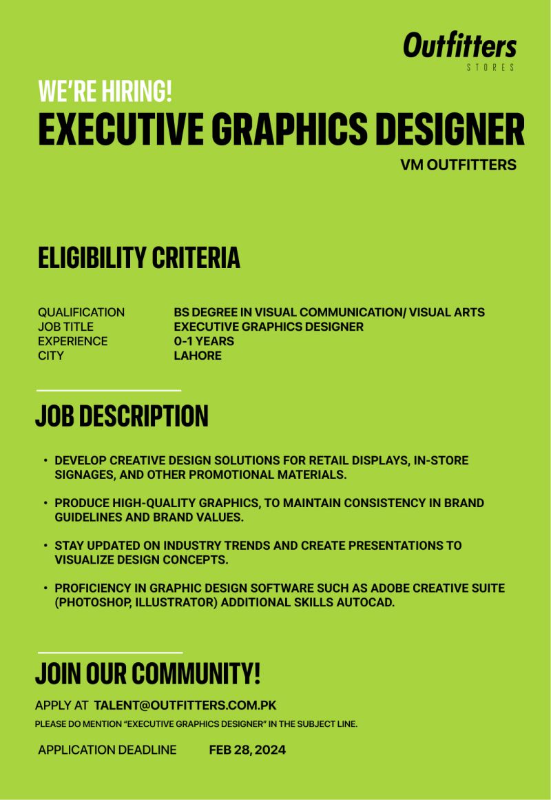 Executive Graphic Designer Jobs in Lahore 2024