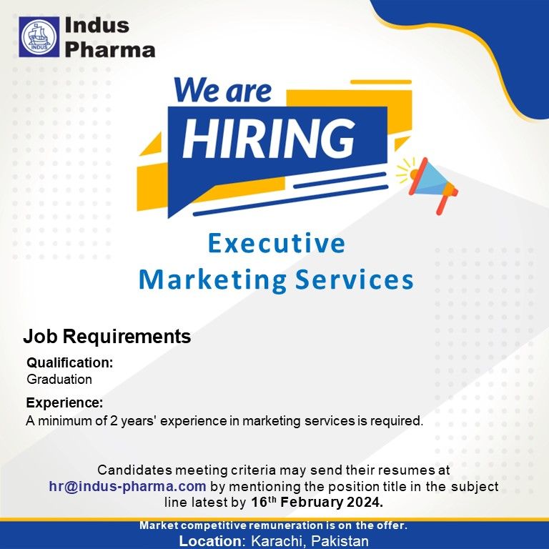 Executive Marketing Servcices Jobs in Karachi 2024