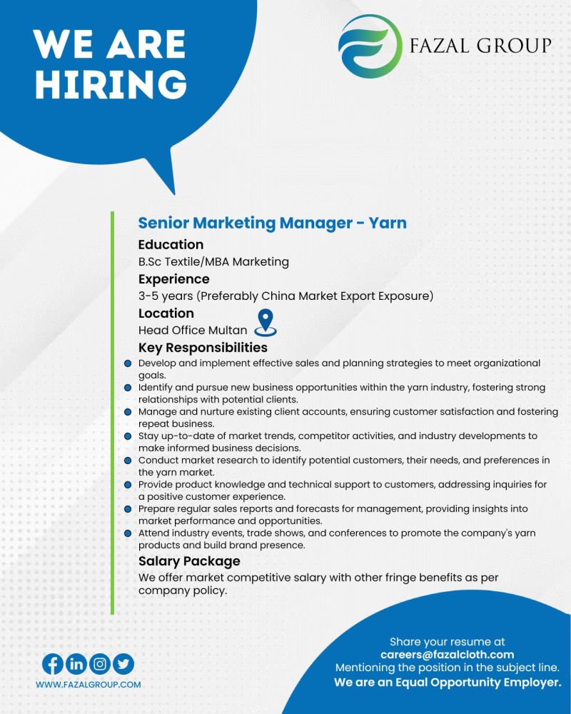 Senior Marketing Manager Jobs in Multan 2024