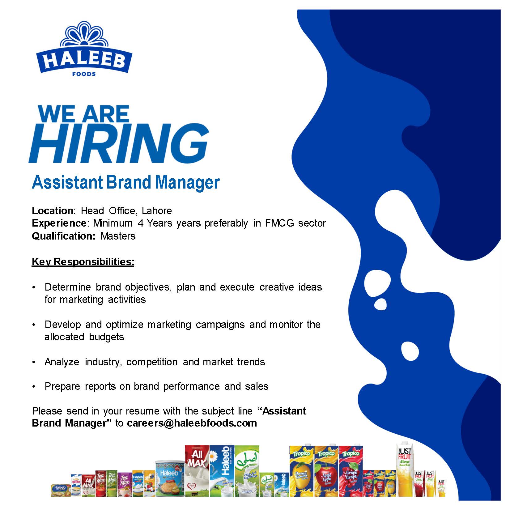 Assistant Brand Manager Jobs in Lahore 2024