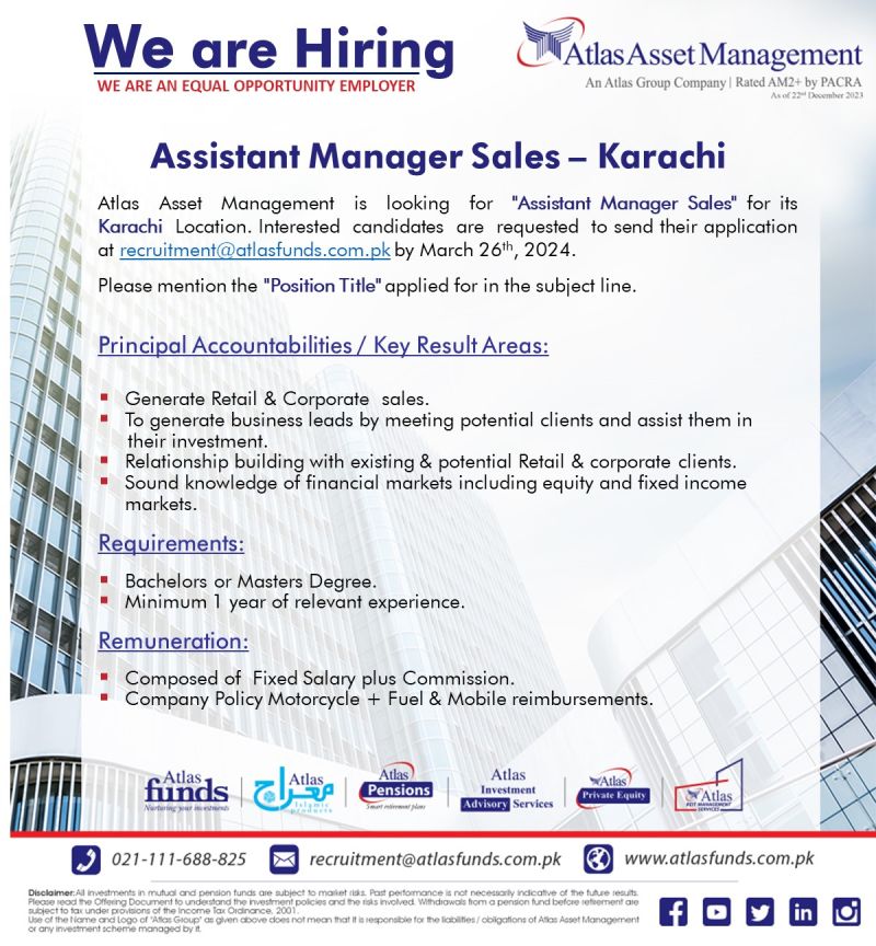 Assistant Manager Sales Jobs in Karachi 2024