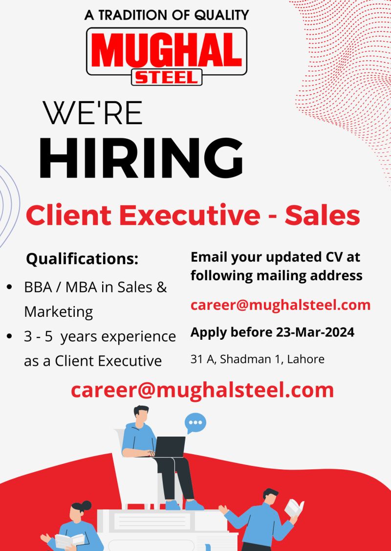 Client Executive Sales Jobs in Lahore 2024