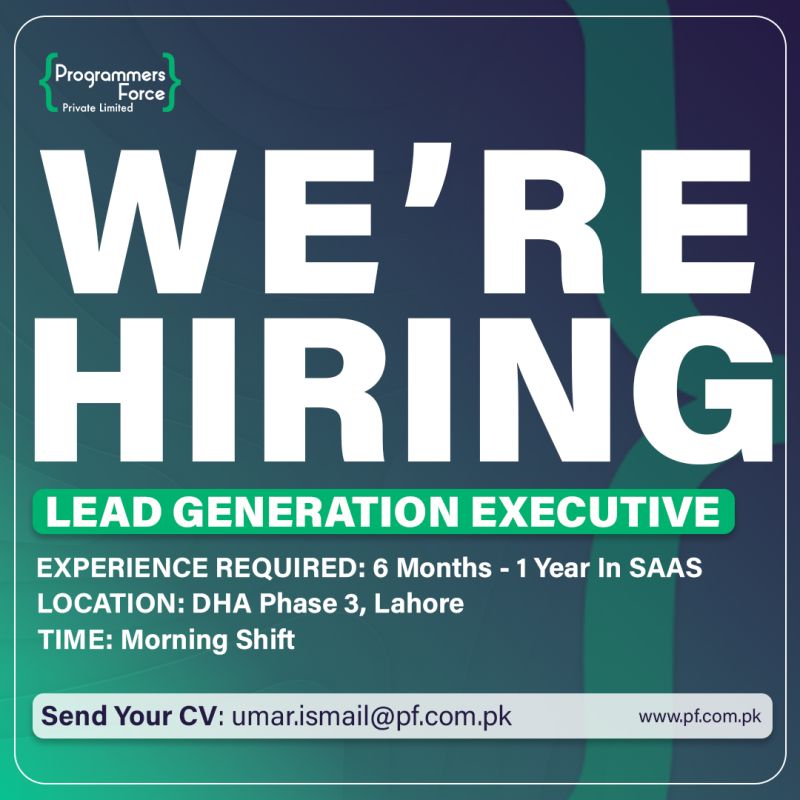 Lead Generation Executive Jobs in Lahore 2024