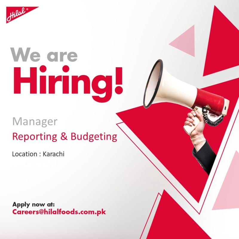 Manager Reporting and Budgeting Jobs in Karachi 2024