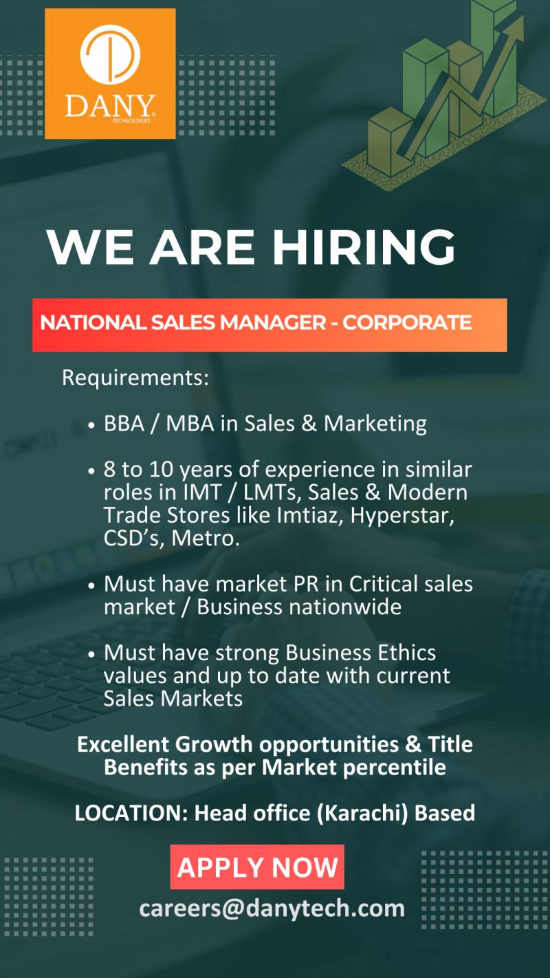 National Sales Manager Jobs in Karachi 2024