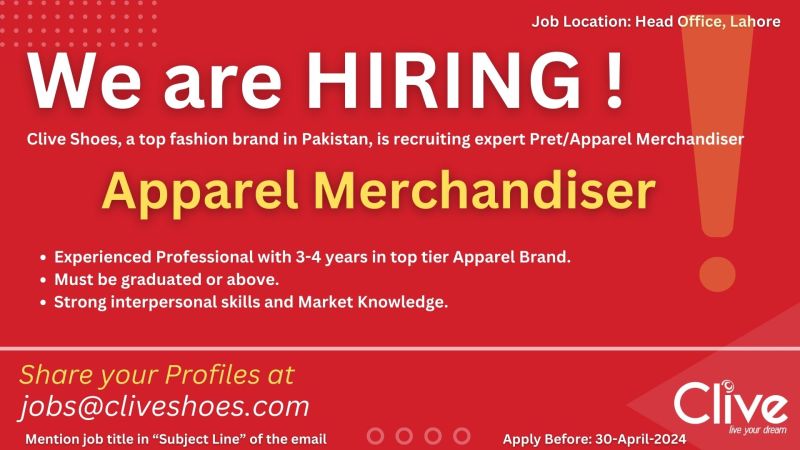 Apparel Merchandiser Jobs in Lahore 2024