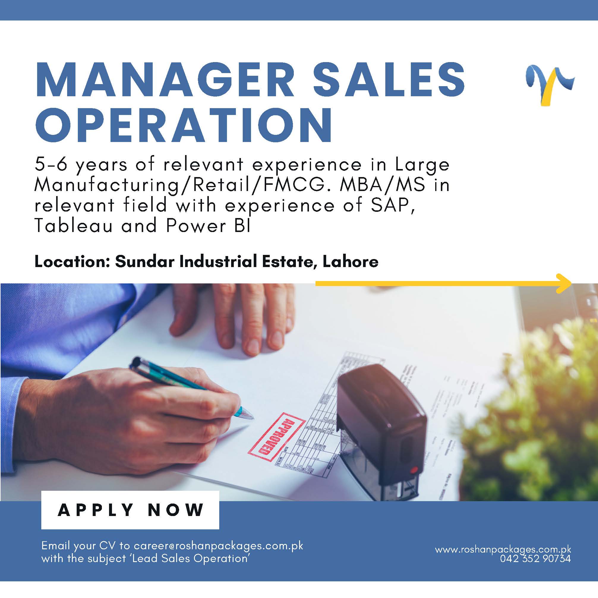 Manager Sales Operation Jobs in Lahore 2024