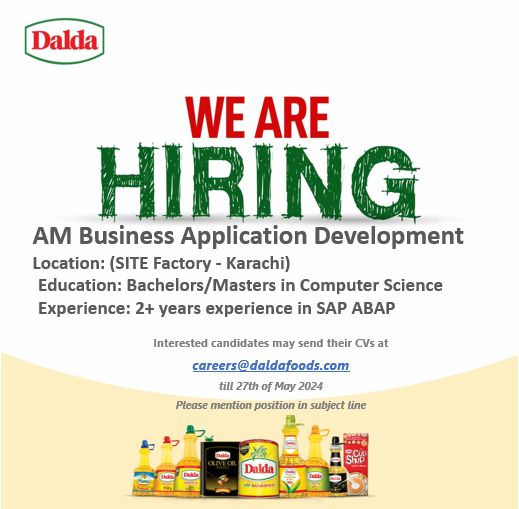 AM Business Application Development Jobs in Karachi 2024
