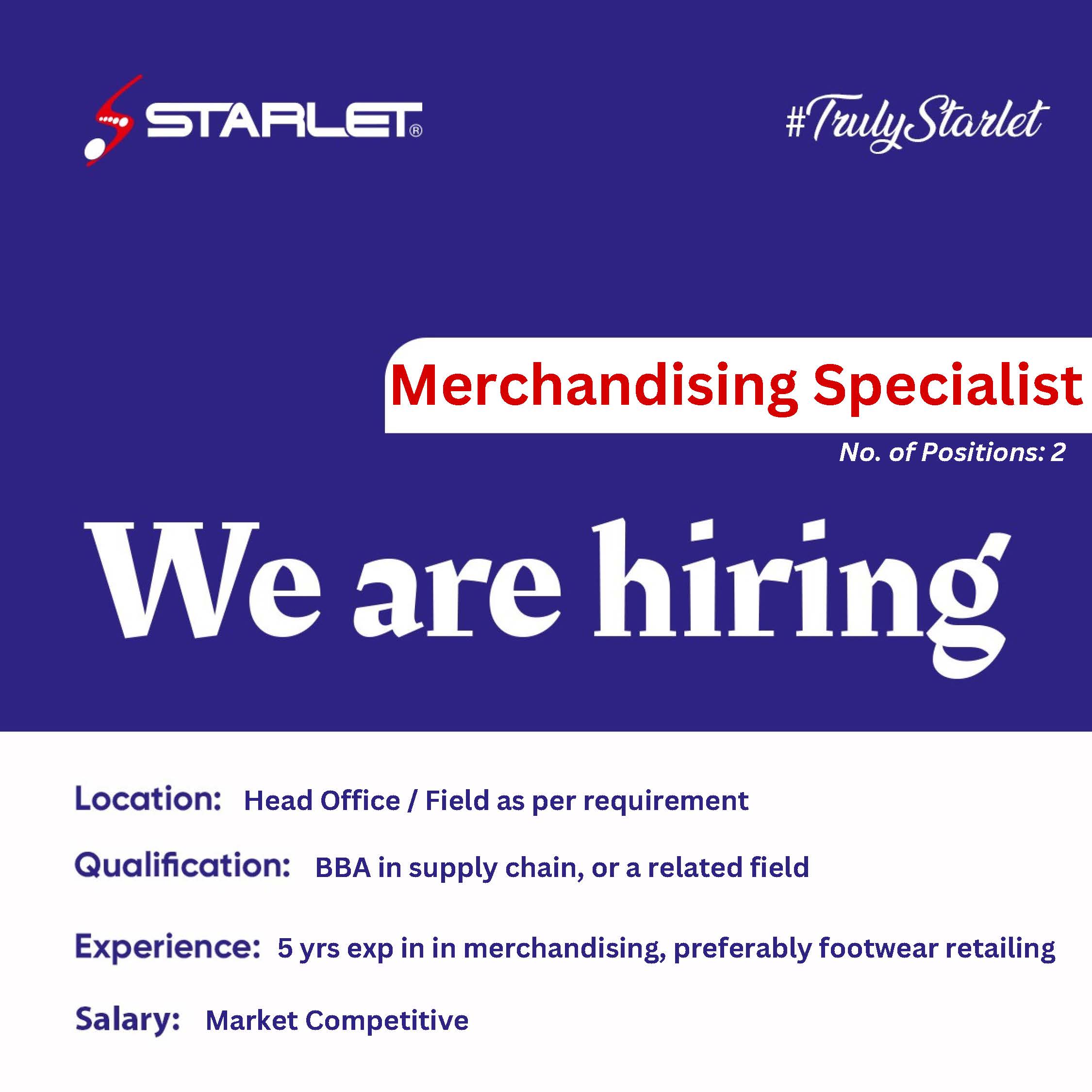Merchandising Specialist Jobs in Lahore 2024