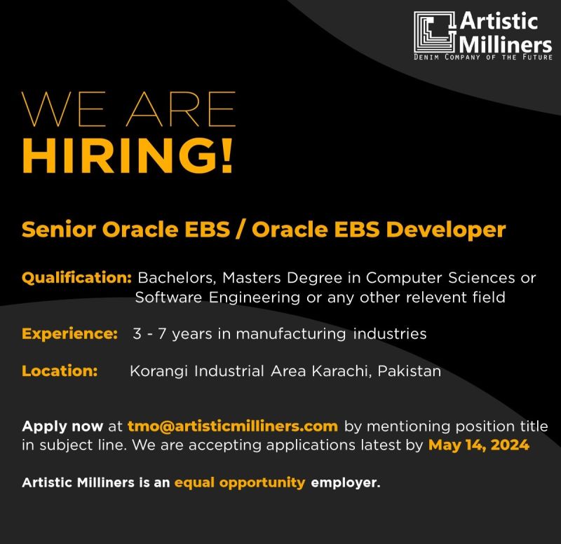 Oracle EBS Developers Jobs in Karachi 2024